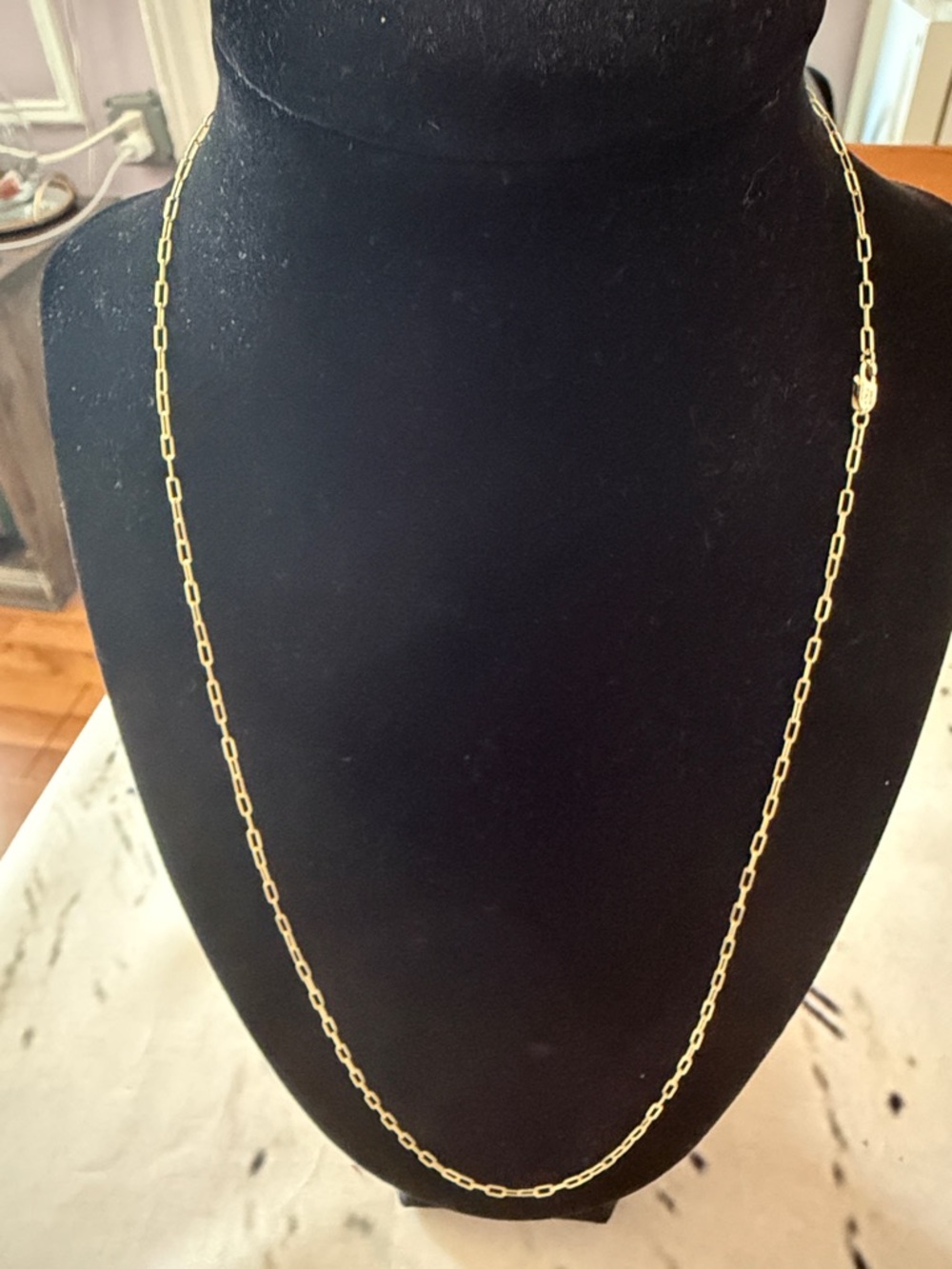 14K Gold Paperclip Chain Necklace - Women Jewelry